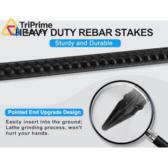RIY Tent Stakes Heavy Duty High Wind Ground Anchors 12 Inch 12IN, black