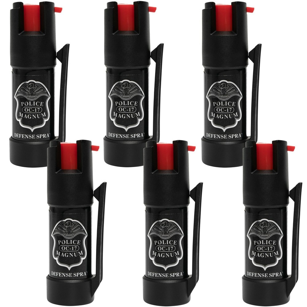 6 Police Magnum pepper spray .50oz bottom clip self defense security protection