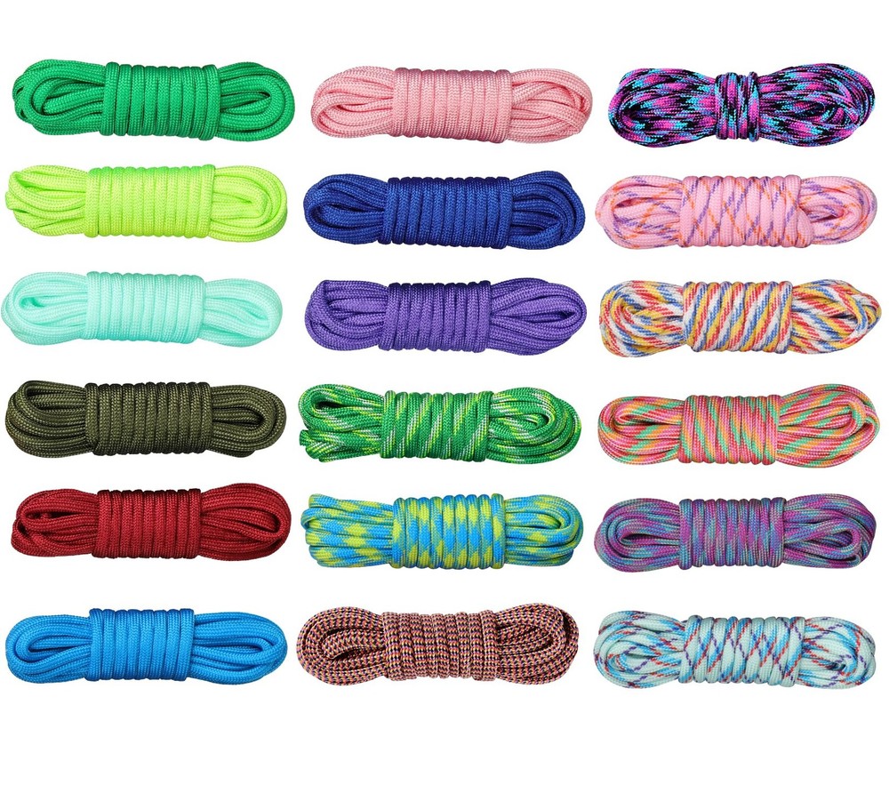 18 Colors 10Feet Paracord Kit- Multifunction Paracord Ropes Combo Craft Kit f…