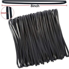AMUU Rubber Bands Large Black 50 Pack 8inches Rubbers 50 PACK, 50