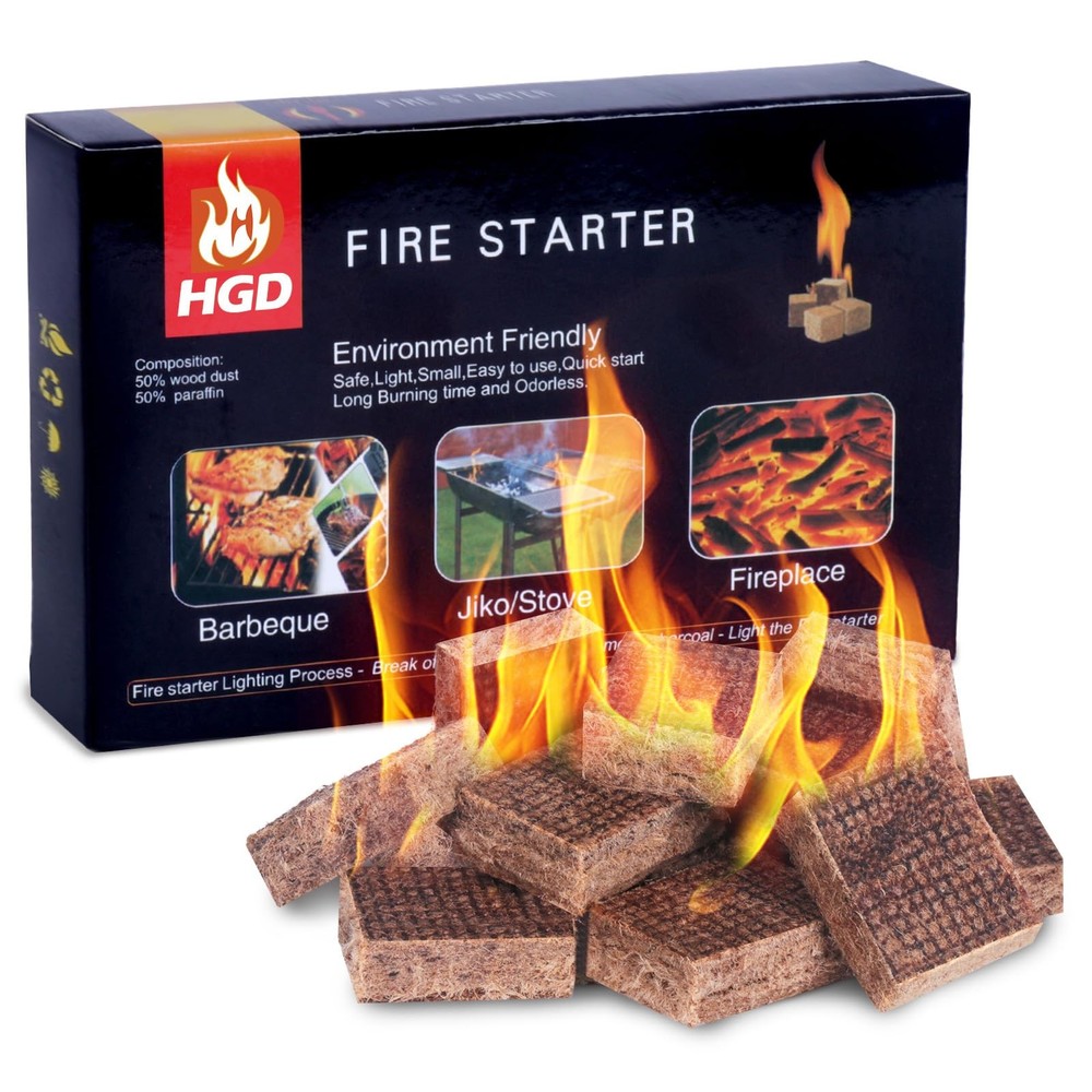 HGD Fire Starter, Mini Natural Starters for 32 pieces, Multicolor