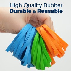 LotFancy Rubber Bands, Size 64 (3-1/2″ x 1/4″), 0.5 lb Approx 64, Multicolor