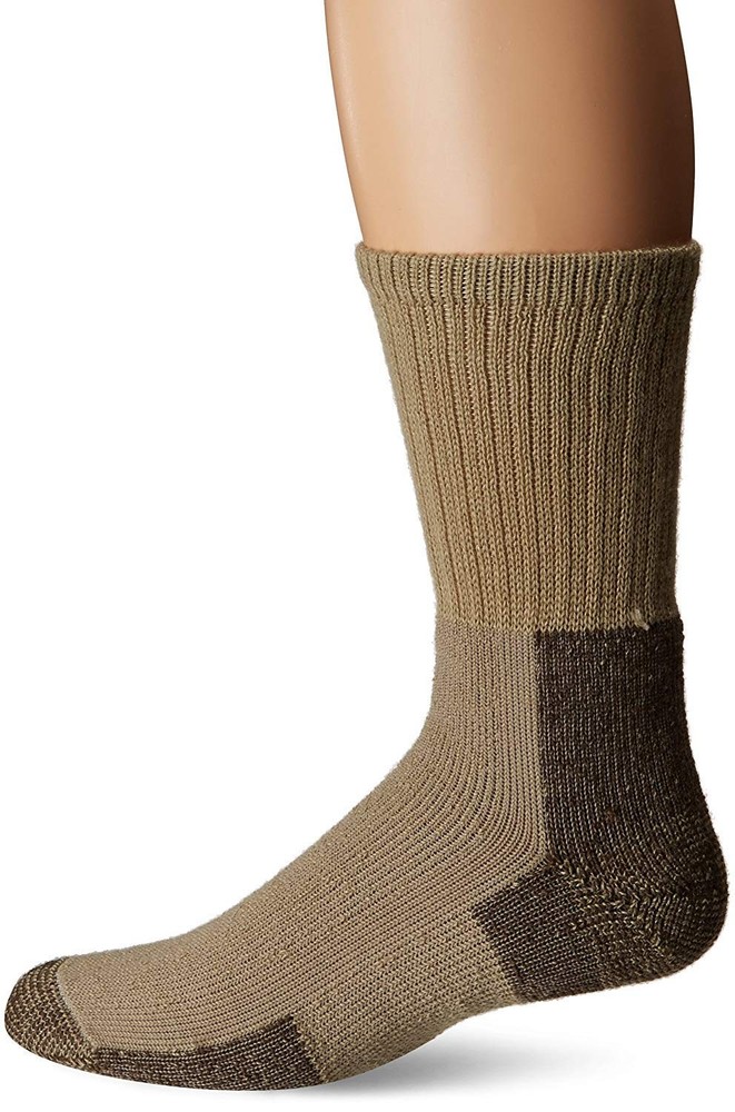 Thorlos mens Kx Max Cushion Crew Hiking Socks, Khaki, Large, Khaki (1 Pair)