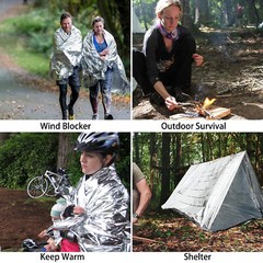 4 Pack Emergency BLANKET Thermal Survival Safety Insulating Mylar Heat 84″ X52″