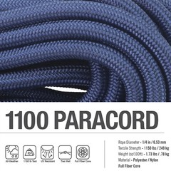 ATWOOD USA Paracord 1100 braided utility rope AUTHENTIC 6.53mm 500kg 15+ colours