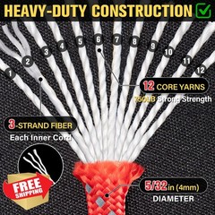 TRIBERION Reflective Paracord Rope 750lb 500ft Red