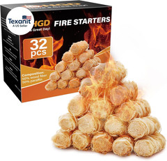 Fire Starter(32Pcs), Natural Charcoal Starters, Firestarters for Indoor Fireplac