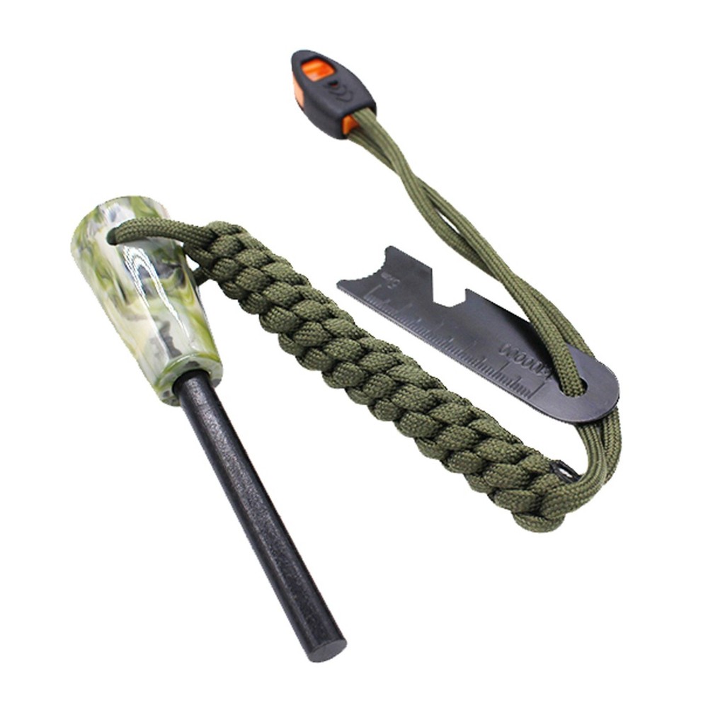 Fire Starter Origin Outdoors Stone, Emergency Whistle, Multitool Scraper, Olive