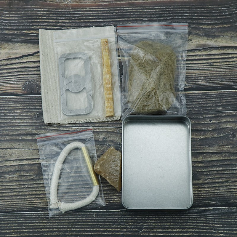 Camping EDC Set Primitive Fire Sickle Making Equipment Tools Burning Stone Flint