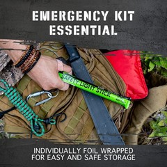 Emergency Glow Sticks – 12 Hour Duration, Individually Wrapped Survival Lights f