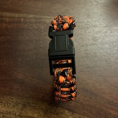 Large Paracord Bracelet 9 1/2 Inches Halloween Orange And Black
