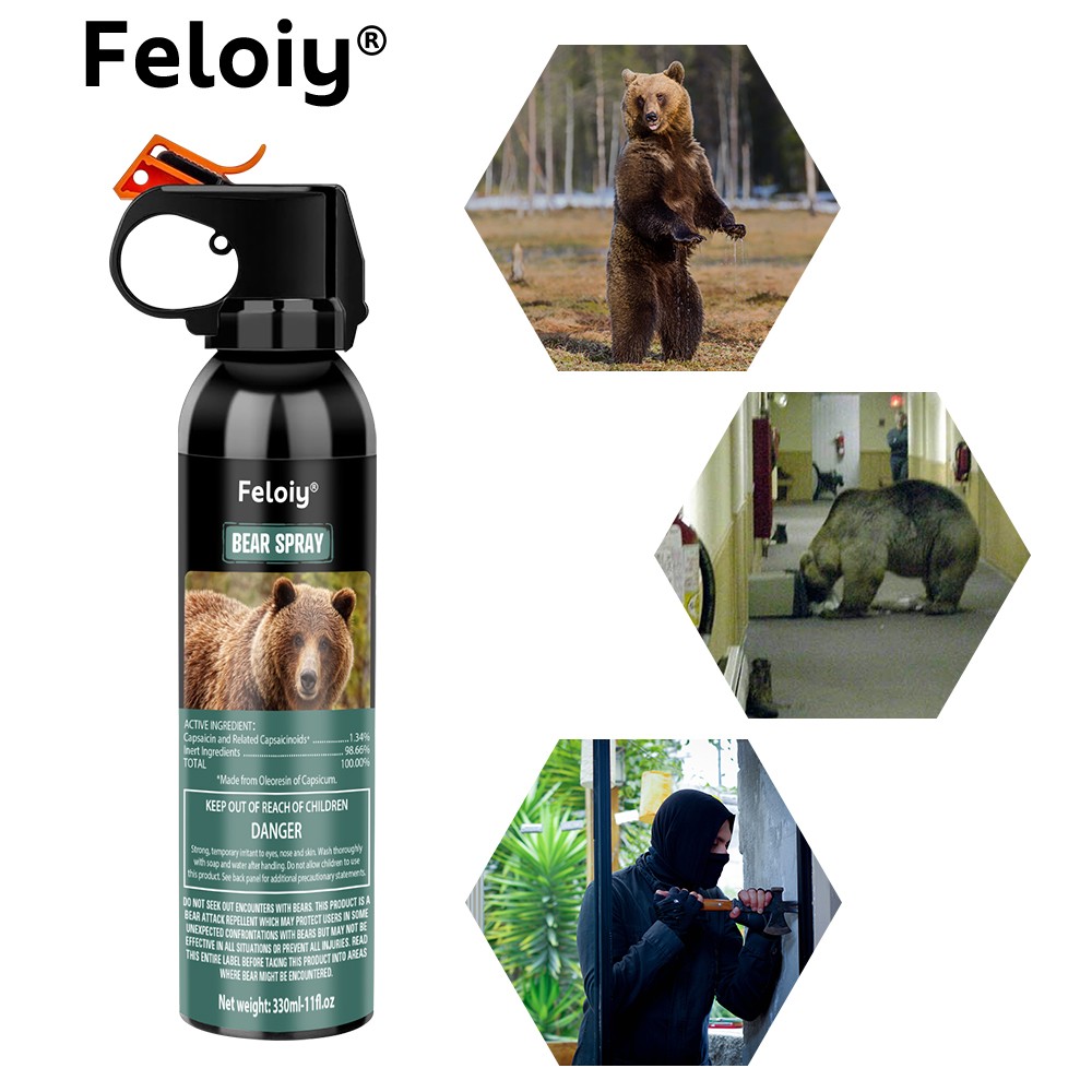 Feloiy ULTRA HOT BEAR Deterrent Repellent Spray 11oz w/ Holster ALL SPECIES US