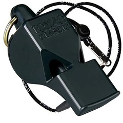 Fox 40 Classic Official Whistle with Break Away Lanyard (Black)