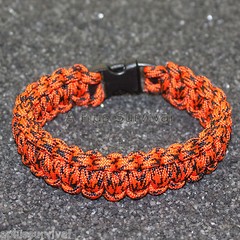Neon Orange Camo – 550 lb Type III Paracord Survival Rope Bracelet Made in USA