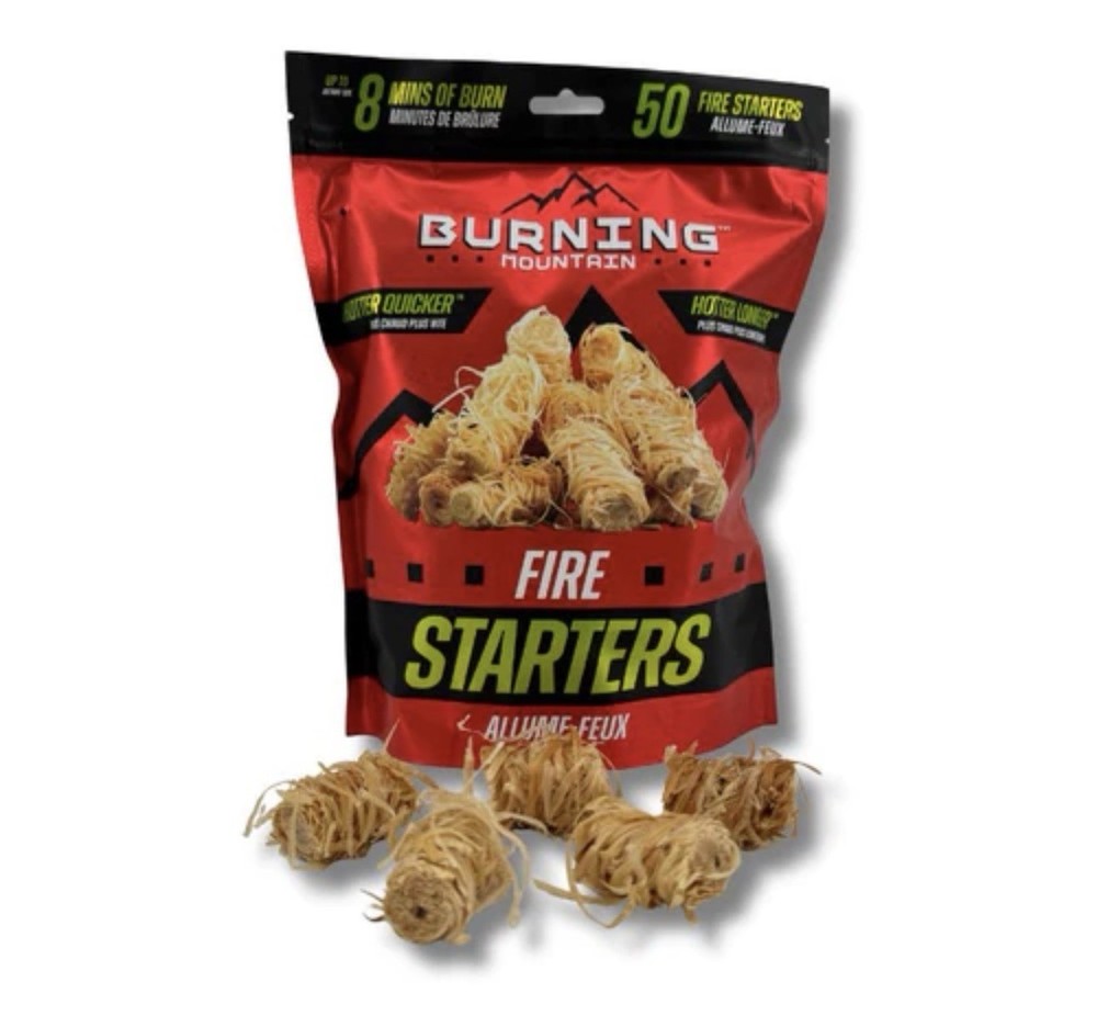 Burning Mountain All Natural Waterproof Fire Starters Camping Emergency 50 Count