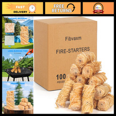 100 Fire Starters for Campfires, BBQ, Fire Pit, Pizza Oven – Waterproof Quick Li