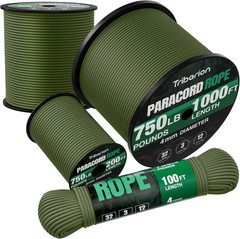 Paracord Rope 750 Lb – 1000Ft / 500Ft / 200Ft / 100Ft 5/32″ Parachute Cord 4MM 1