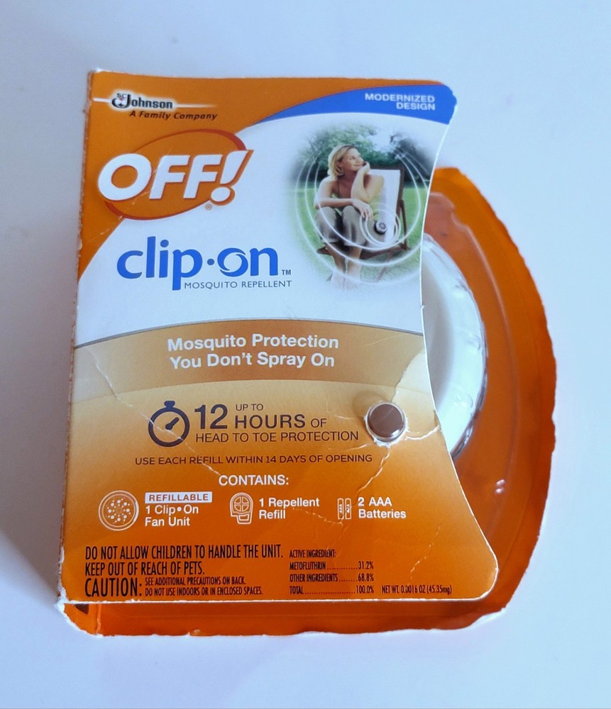 OFF! Clip On Mosquito Repellent Fan Unit+ 1 Refill 12 Hour Protection Sealed NEW