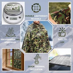 Survival Emergency Thermal Blankets: Extra Large 84” X63” Space Mylar Blanket Ki