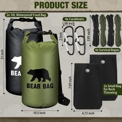 Foilswirl 2 Sets Bear Food Bag for Camping Food Hanging System Includes 2 Wat…