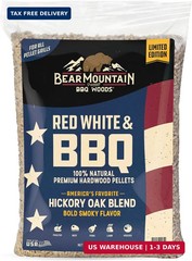 Bear Mountain BBQ Limited Edition Red White & BBQ Wood Pellets, 20 Pounds, Blue