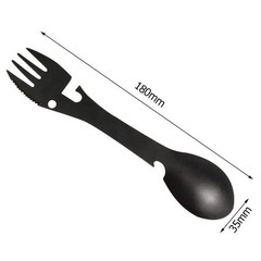 5-in-1 Camping Spork Multi-Tool Stainless Steel Fork Spoon Bottle Opener 3 Color