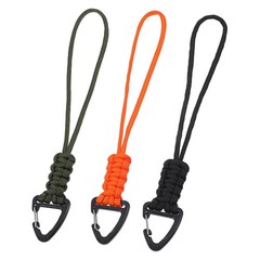Mabor 3 Pack Paracord Lanyard 22cm (8.66″), Black, Military Green, Orange