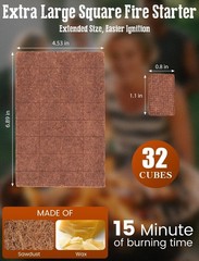 Quick & Reliable Natural Fire Starters – 32 Smokeless Cubes for Easy Ignition
