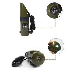 Multifunctional 7 in 1 Camping Hiking Outdoor Whistle with Compass Magnifier …