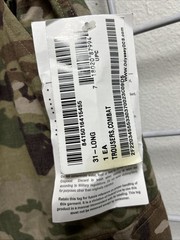 US Army Female Insect Repellent Combat Trousers 31 LONG NWT