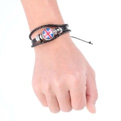 1PC National Flag Bracelet UK Bracelets Jewellery Weaving Leather Bracelet