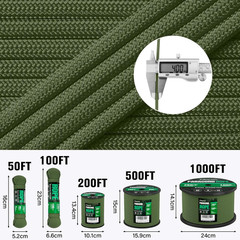 Paracord Rope 750 Lb – 1000Ft / 500Ft / 200Ft / 100Ft 5/32″ Parachute Cord 4MM 1