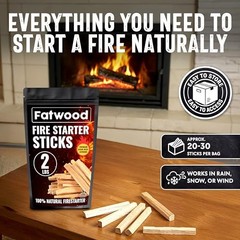 2lb Fatwood Fire Starter Sticks | 100% Natural Fire Starters for 2 pounds Bag