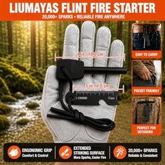 27-Piece Ferro Rod Fire Starter Survival Kit with Striker & Ropes | 20 Black