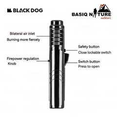 Blackdog Camping Gas Lighter 1400C Metal Outdoor Windproof Torch Turbine Jet