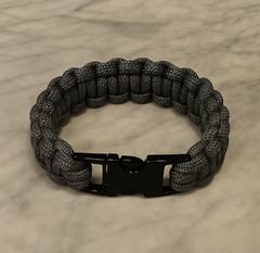 Graphite Cobra Paracord Bracelet with Metal Buckle