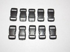 10 – 3/8″ Side Release Contoured Plastic Buckles for Paracord Bracelets Black