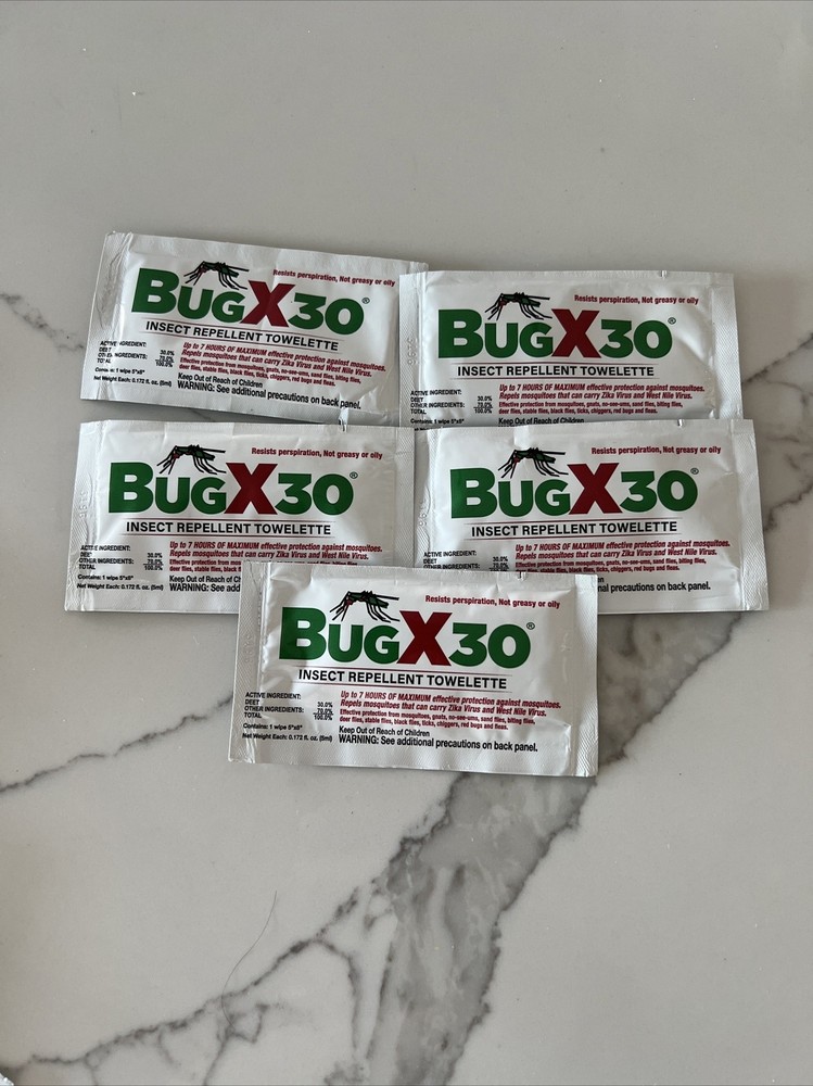 5 Packs of Bug X Insect Repellent Camping Hiking Kits Mosquito Brand New USA