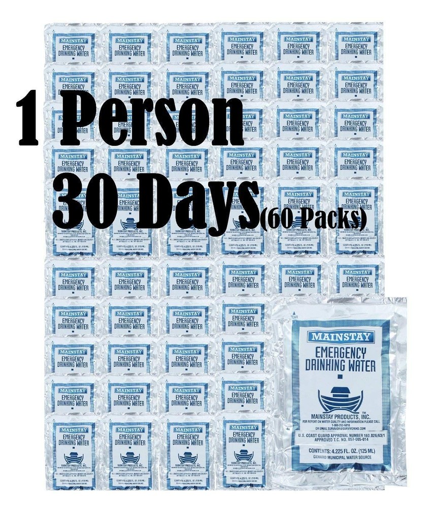 Survival Ind Mainstay Emergency Drinking Water 4.225 Oz 60 Pack