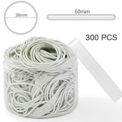 AMUU Rubber Bands office 300pcs white Small for 300 pcs, White