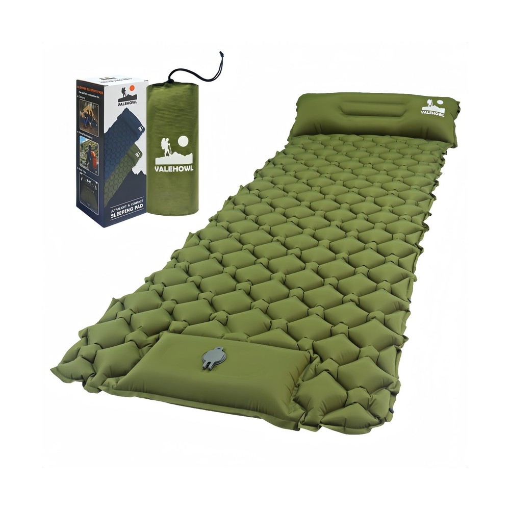 800g Ultralight Inflatable Sleeping Pad for Camping, with Foot Pump… Fast Ship