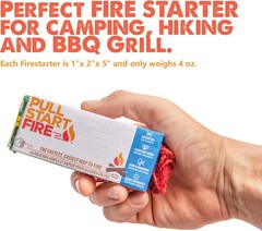 Pull Start Fire String Firestarter | No Matches Required, 3 Count, White