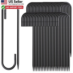 50 Pack 12 Inch J Hook Rebar Stakes Heavy Duty Galvanized Fence Anchors FROM USA