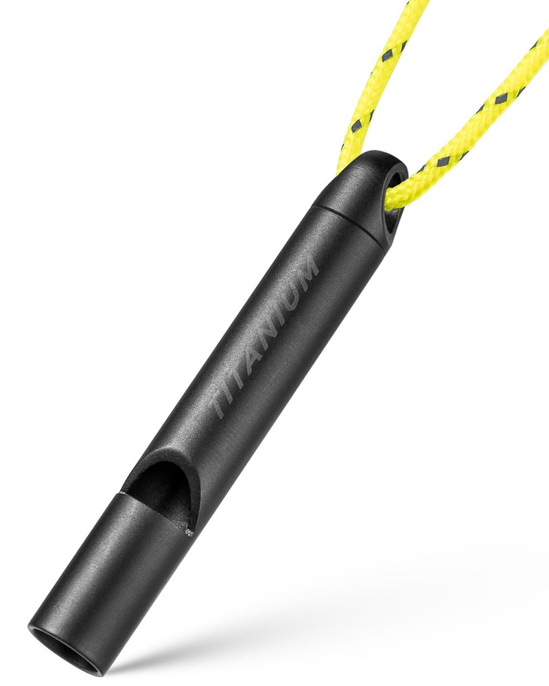 Titanium Emergency Whistle for Survival, Dog Training, Hiking – 120dB Loud