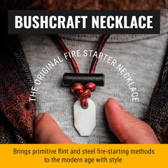 The Bushcraft – Original Fire Starter Necklace for Men, Handcrafted in USA, Weat