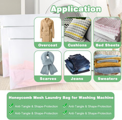 2Pk 24×24″ Honeycomb Mesh Laundry Bags XXL | XX-Large bags with colorful zipper