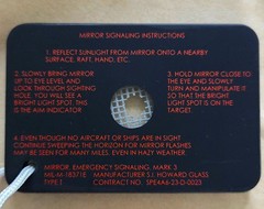 Emergency Signalling Mirror MIL-M-18371E, Mark 3, Military Issue (2 in. x 3 in.)