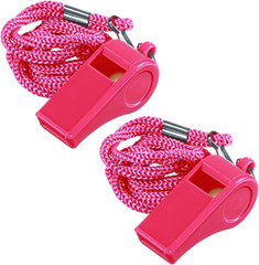 2Pcs Pink Whistle for Coaches Whistle Hot Pink Loud Plastic Sports Whistles