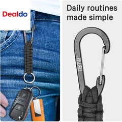 Paracord Keychain for Men Women Paracord Carabiner Backpack Keychain with Alumin