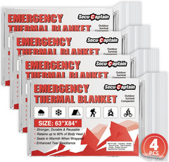 Survival Emergency Thermal Blankets: Extra Large 84” X63” 4/10/25/30/50/75/100 P